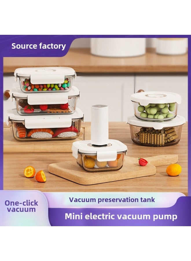 Electric Vacuum Glass Preservation Box Food Sealed Jar Food Lunch Box Lunch Box Can Be Heated In Microwave-Specifications:Rectangular Earrings 380ml High Borosilicate Glass-Color:As Shown In The Picture  - Image 2