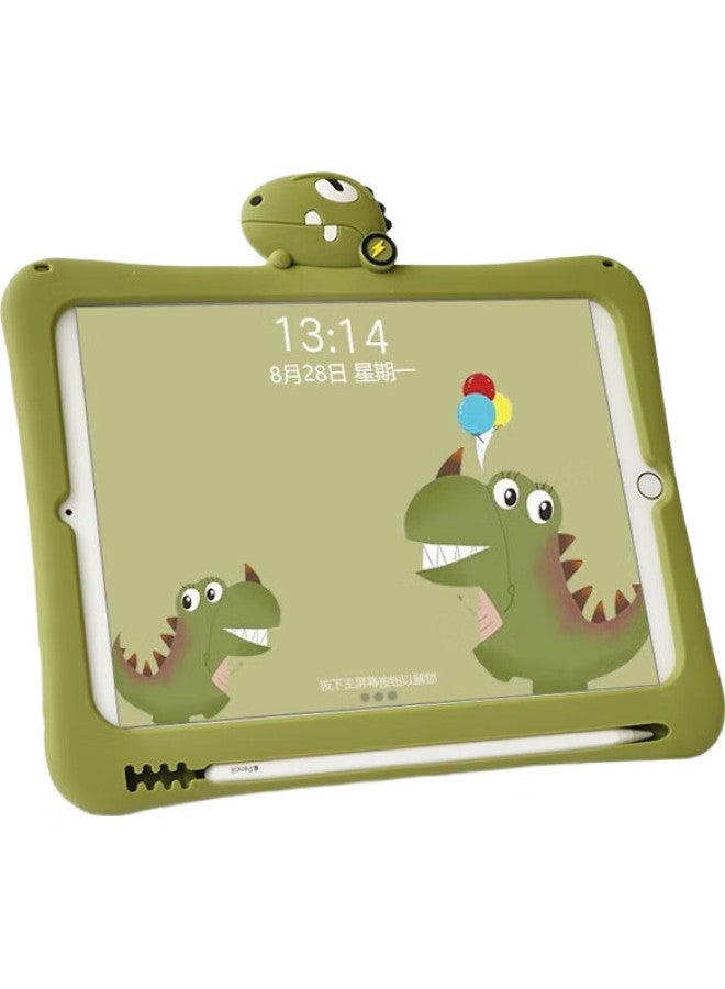 Sehan Shihan, Suitable For Ipad 9 Case, 10.2-Inch Model, Ipad 7/8 Generation, Children'S Skin-Friendly Soft Silicone, With Pencil Slot, Cartoon Cute Full Protection, Shockproof With Stand, Little Dinosaur Design - Image 3