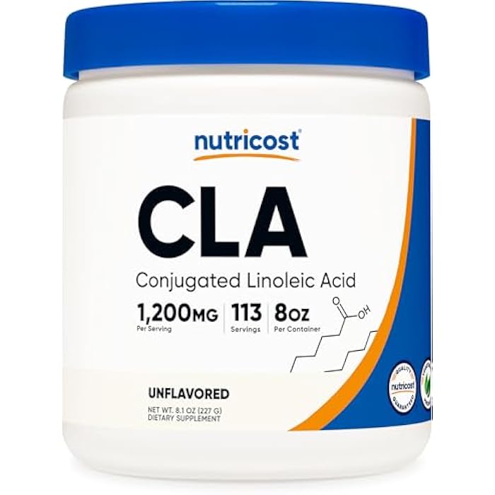 Nutricost CLA (Conjugated Linoleic Acid) 8oz (227g) Powder - Gluten Free, GMO Free CLA Supplement - Image 1