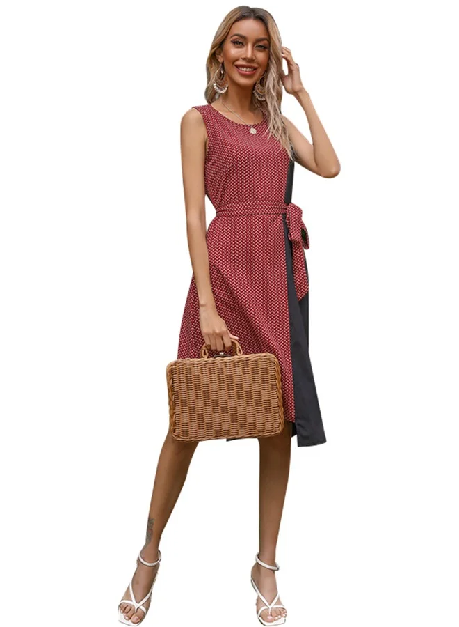 يونيكي Red Printed Mini Dress