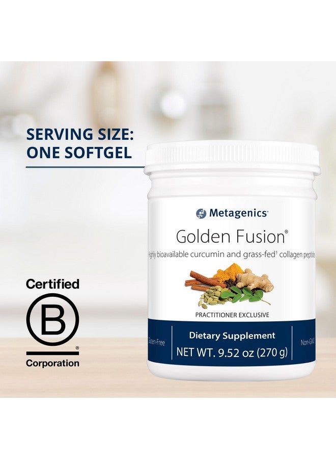Metagenics Golden Fusion - Bioavailable Curcumin - Grass-Fed Collagen Peptides - with Black Pepper, Cardamom & Cinnamon Bark - Non-GMO & Gluten Free - 30 Servings - 9.52 oz