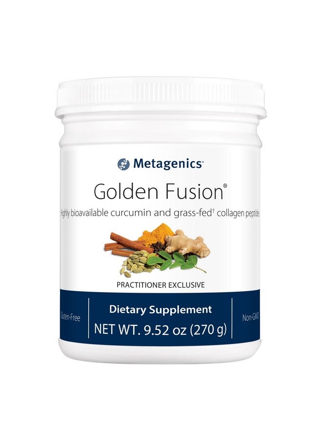 Metagenics Golden Fusion - Bioavailable Curcumin - Grass-Fed Collagen Peptides - with Black Pepper, Cardamom & Cinnamon Bark - Non-GMO & Gluten Free - 30 Servings - 9.52 oz
