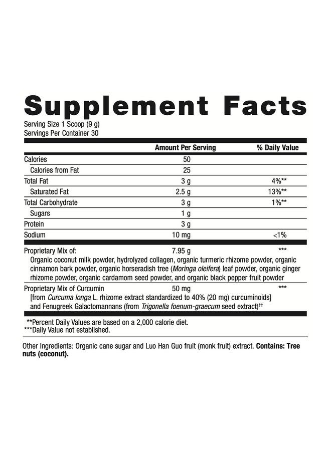 Metagenics Golden Fusion - Bioavailable Curcumin - Grass-Fed Collagen Peptides - with Black Pepper, Cardamom & Cinnamon Bark - Non-GMO & Gluten Free - 30 Servings - 9.52 oz