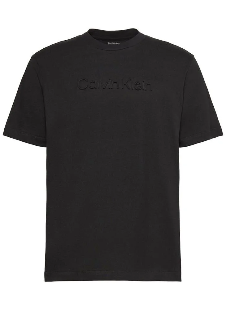 Calvin Klein  Textured Logo Crew Neck T-Shirt for Men | Best Price UAE