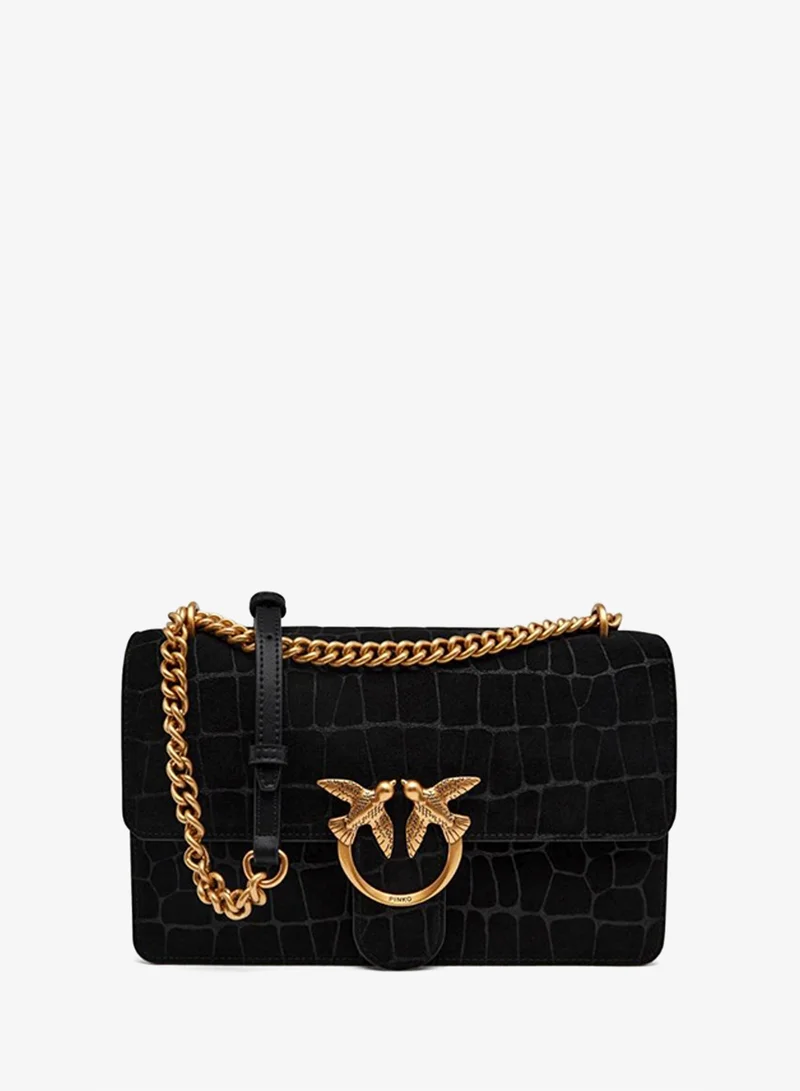 PINKO Logo Detail Flap Over Shoulder Bag