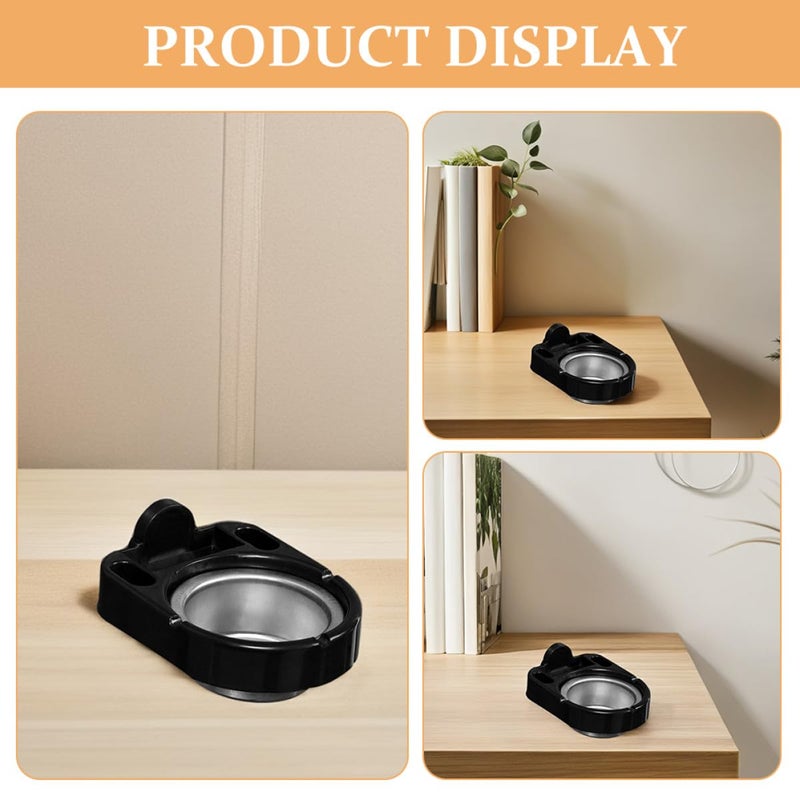 Wall Mounted Stainless Steel Ashtray Separable Ash Holder Black Non Drill Smoking Box - Image 4