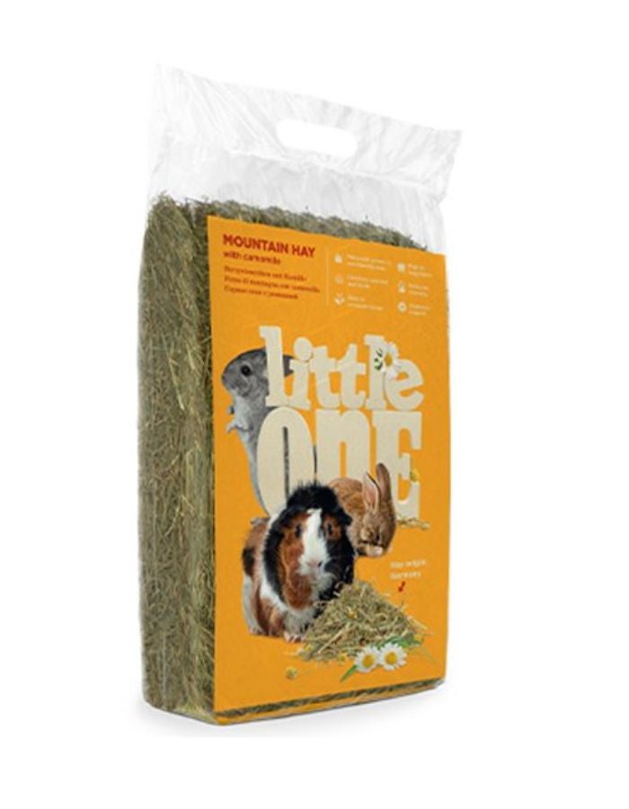 الصغير تبن ليتل وان ماونتن مع البابونج 400 غرام - تبن طبيعي غني بالألياف للحيوانات الأليفة الصغيرة