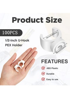 Y&D SYOSI 100Pcs PEX Pipe Clamps Holder 1/2 Inch Clips 16 mm PVC Water Support Hangers Socket  - Image 2
