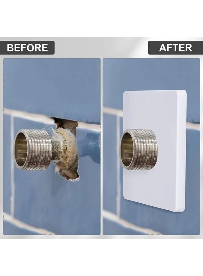Square Plumbing Cover Plate 2pcs Self Adhesive ABS Plastic Wall Flange No Electricity Needed - Image 2