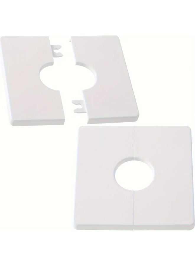Square Plumbing Cover Plate 2pcs Self Adhesive ABS Plastic Wall Flange No Electricity Needed - Image 3