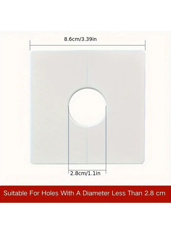 Square Plumbing Cover Plate 2pcs Self Adhesive ABS Plastic Wall Flange No Electricity Needed - Image 5