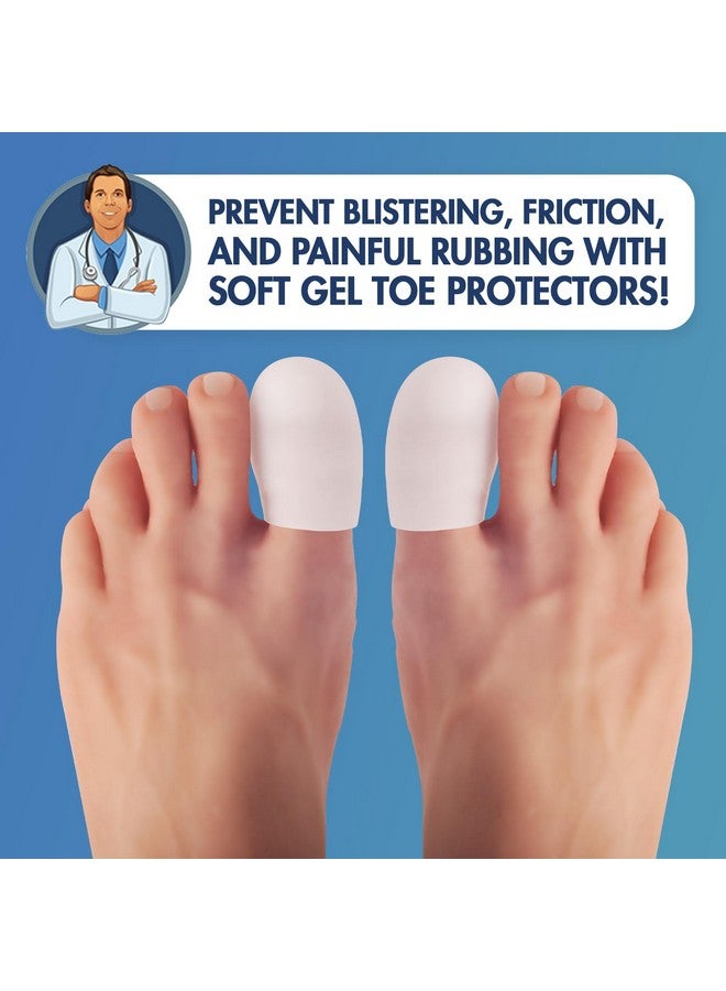 Dr. Frederick's Original Soft Gel Toe Protectors for Men & Women - 6 ct - Toe Caps for Foot Pain Relief - Sleeves for Ingrown Toenails, Corns, Calluses, and Blisters - Large - White - Image 2