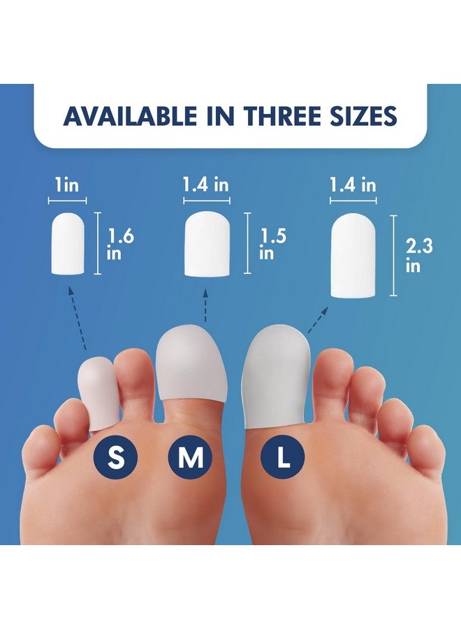Dr. Frederick's Original Soft Gel Toe Protectors for Men & Women - 6 ct - Toe Caps for Foot Pain Relief - Sleeves for Ingrown Toenails, Corns, Calluses, and Blisters - Large - White - Image 5