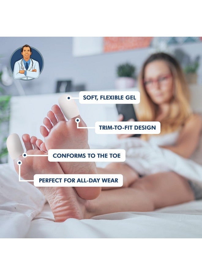 Dr. Frederick's Original Soft Gel Toe Protectors for Men & Women - 6 ct - Toe Caps for Foot Pain Relief - Sleeves for Ingrown Toenails, Corns, Calluses, and Blisters - Large - White - Image 3