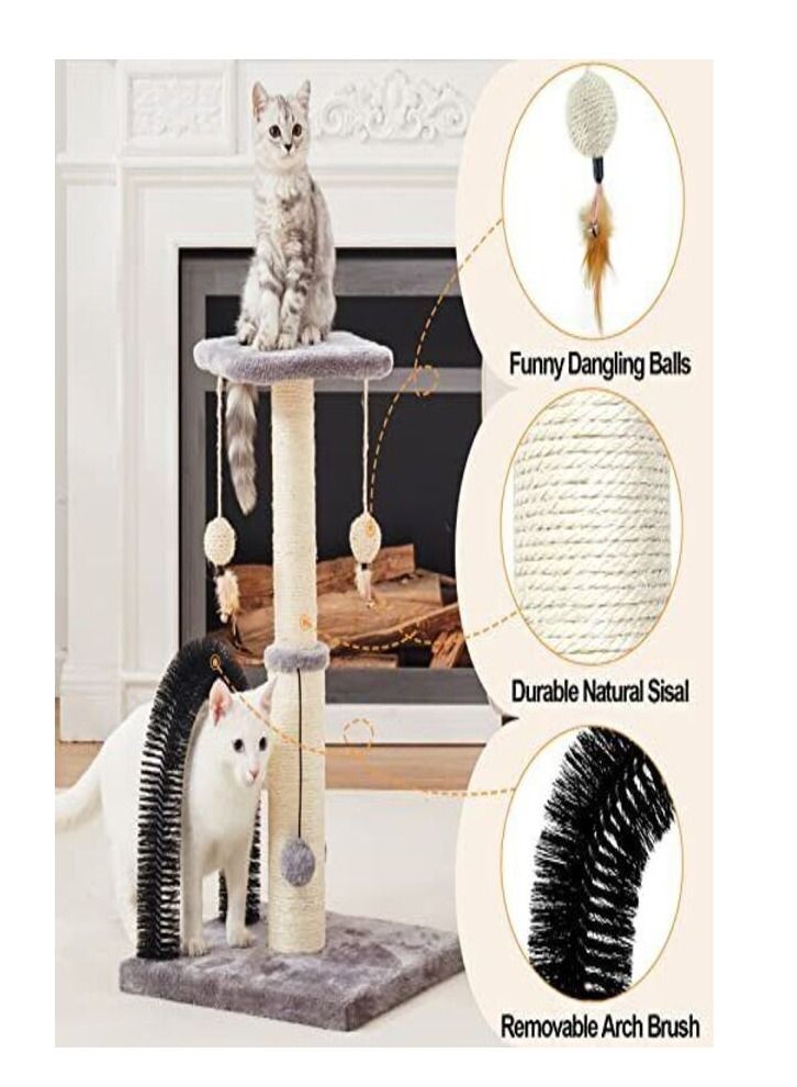 Altheqa Cat Scratcher with Arch Cat Self scratch post with brush Grey - Image 3