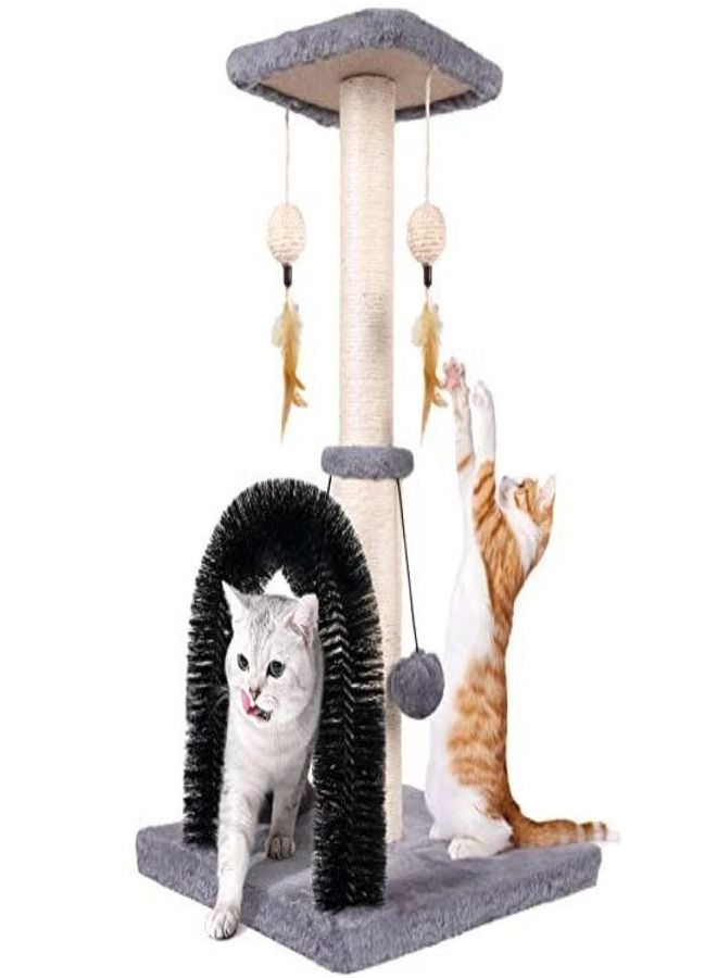 Altheqa Cat Scratcher with Arch Cat Self scratch post with brush Grey - Image 1