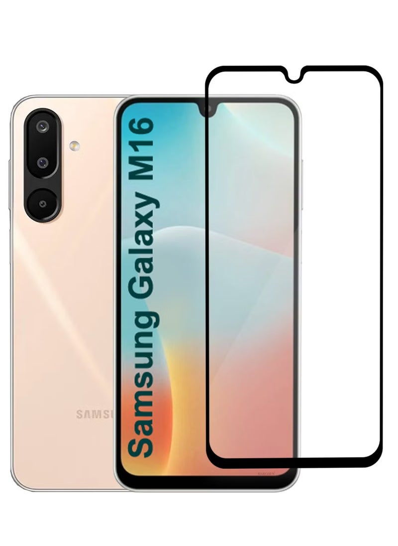 ماركة غير محددة واقي شاشة Samsung Galaxy M16 بتغطية كاملة من الزجاج المقوى 9H عالي الوضوح ومضاد لبصمات الأصابع من الحافة إلى الحافة مناسب لهاتف Samsung Galaxy M16 مقاس 6.7 بوصة  - Image 1