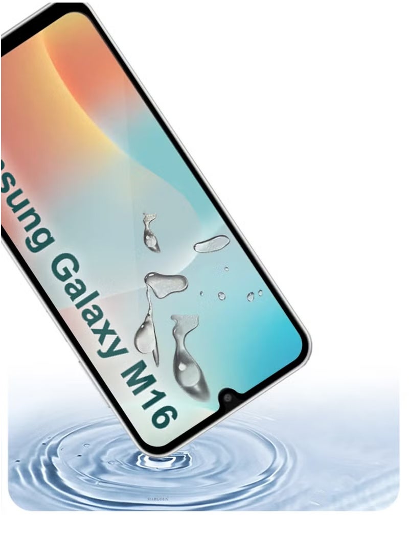ماركة غير محددة واقي شاشة Samsung Galaxy M16 بتغطية كاملة من الزجاج المقوى 9H عالي الوضوح ومضاد لبصمات الأصابع من الحافة إلى الحافة مناسب لهاتف Samsung Galaxy M16 مقاس 6.7 بوصة  - Image 4