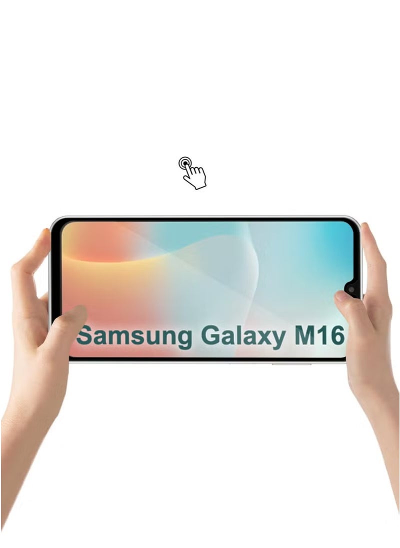 ماركة غير محددة واقي شاشة Samsung Galaxy M16 بتغطية كاملة من الزجاج المقوى 9H عالي الوضوح ومضاد لبصمات الأصابع من الحافة إلى الحافة مناسب لهاتف Samsung Galaxy M16 مقاس 6.7 بوصة  - Image 3