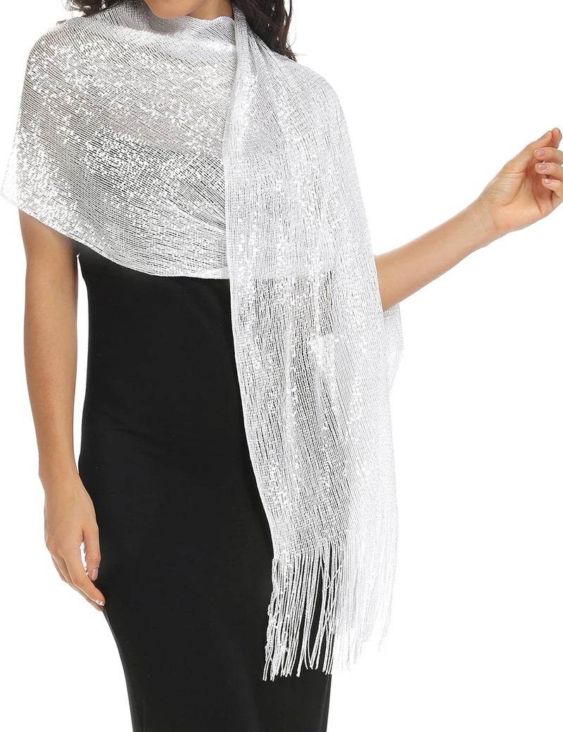 Rheane Shawls and Wraps for Evening Dress, Sparkle Shawls for Women with Buckle - Elegant Wedding Party Formal Shoulder Wrap - Image 2