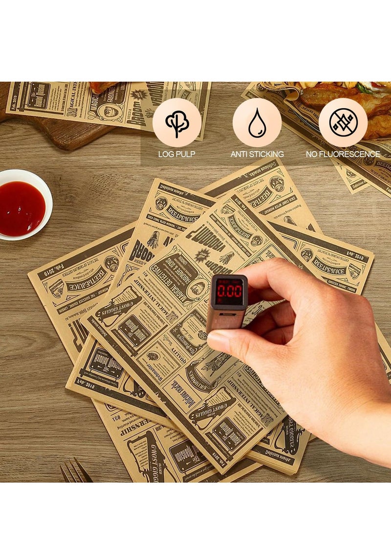 Excefore 200 Piece Parchment Paper Wax Paper Sheets Sandwich Wrapping Paper Square Baking Parchments Wrapping Tissue Greaseproof Non-Stick Packaging Paper For Picnic Party Restaurants  - Image 4