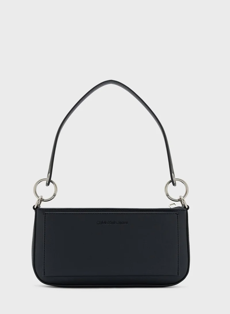 CALVIN KLEIN Sculpted Monogram Detailed Shoulder Bag