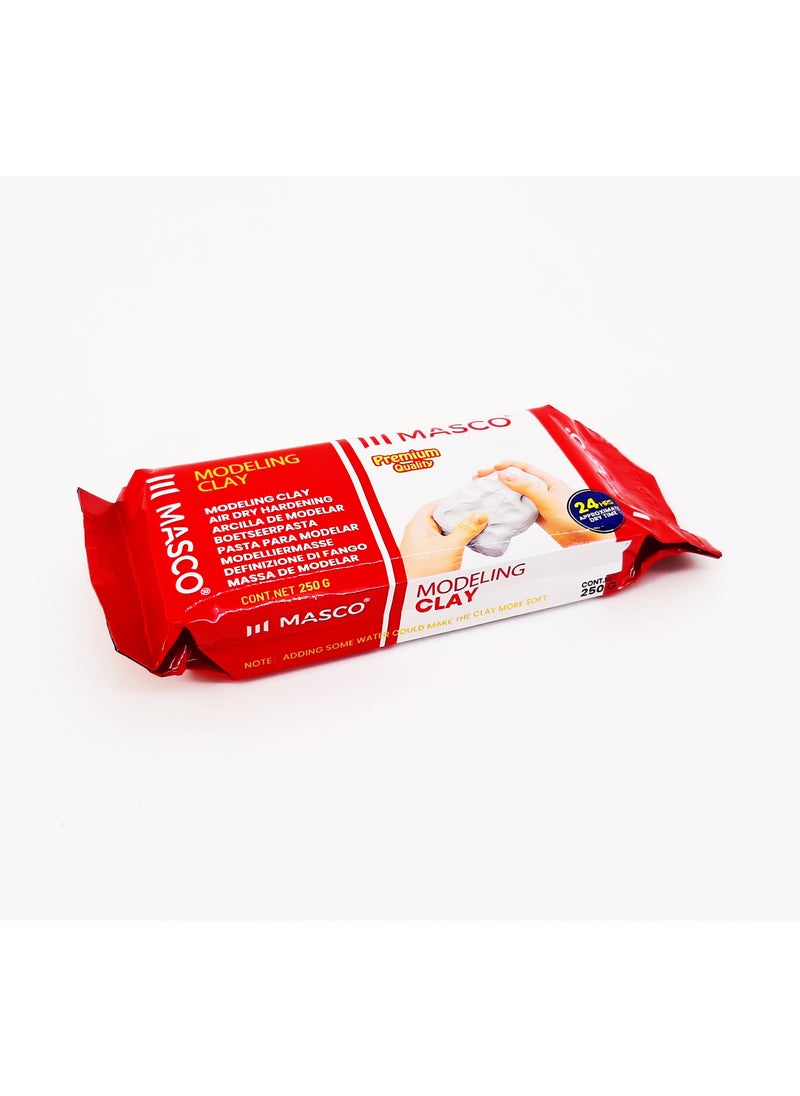 MASCO - Premium Quality Air Dry Hardening White Modelling Clay, 250g - Image 1