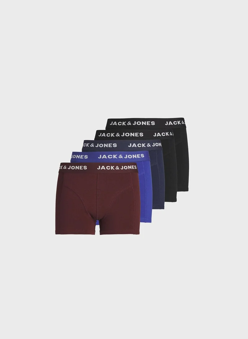 Jack & Jones Junior Youth 5 Pack Assorted Trunks