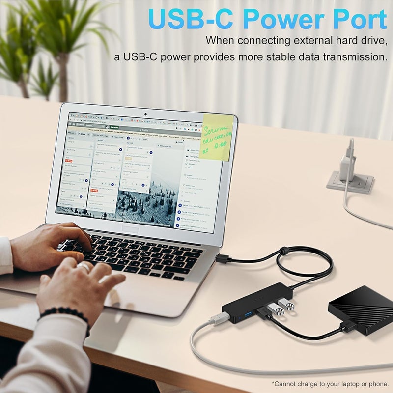 Aceele 4-Port USB 3.0 Hub, Ultra-Slim Data USB Hub with 2ft Extended Cable [Charging Not Supported], USB Extender for MacBook, Mac Pro, Mac mini, iMac, Surface Pro, XPS, PC, Flash Drive, Mobile HDD - Image 5