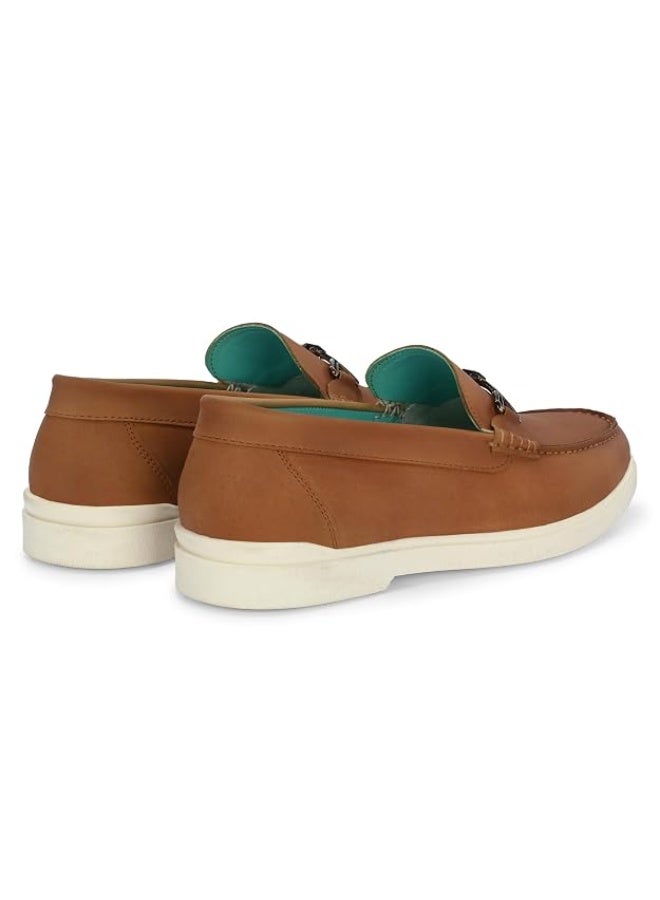 NOAK NO ANIMAL KILLED Casual Leather Material Slip-on Loafers Shoes Comfortable Shoes for Men|Golden|5UK - Image 4
