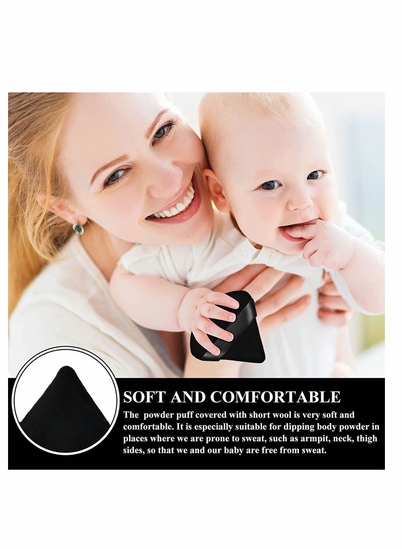 KASTWAVE Pure Powder Puff Face Triangle Soft Makeup Powder Puff for Loose Powder Mineral Powder Body Powder Makeup Tool with Strap for Contouring Under Eyes and Corners (Black and Nude Color - 10 Pcs) - Image 4