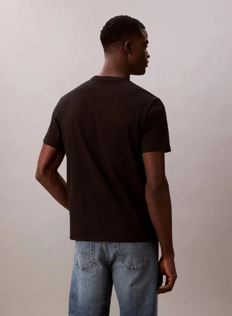 Calvin Klein Black Logo Graphic Crew Neck T-Shirt for Men | Best Price UAE