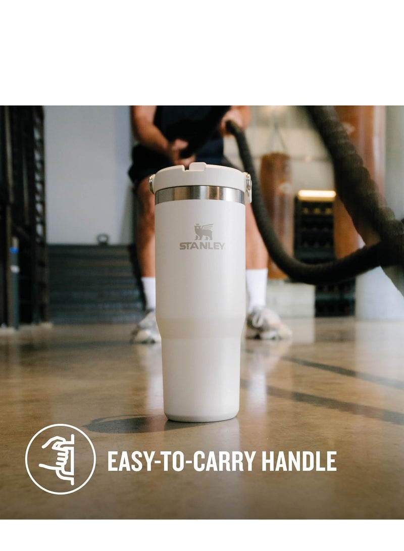 Stanley Stanley IceFlow Flip Straw Tumbler 30oz in Frost – Leakproof Stainless Steel Water Bottle with Folding Handle, 48-Hour Iced Drink Retention, and Dishwasher-Safe Parts – Designed for Daily Hydration, Workouts, and Outdoor Adventures - Image 3