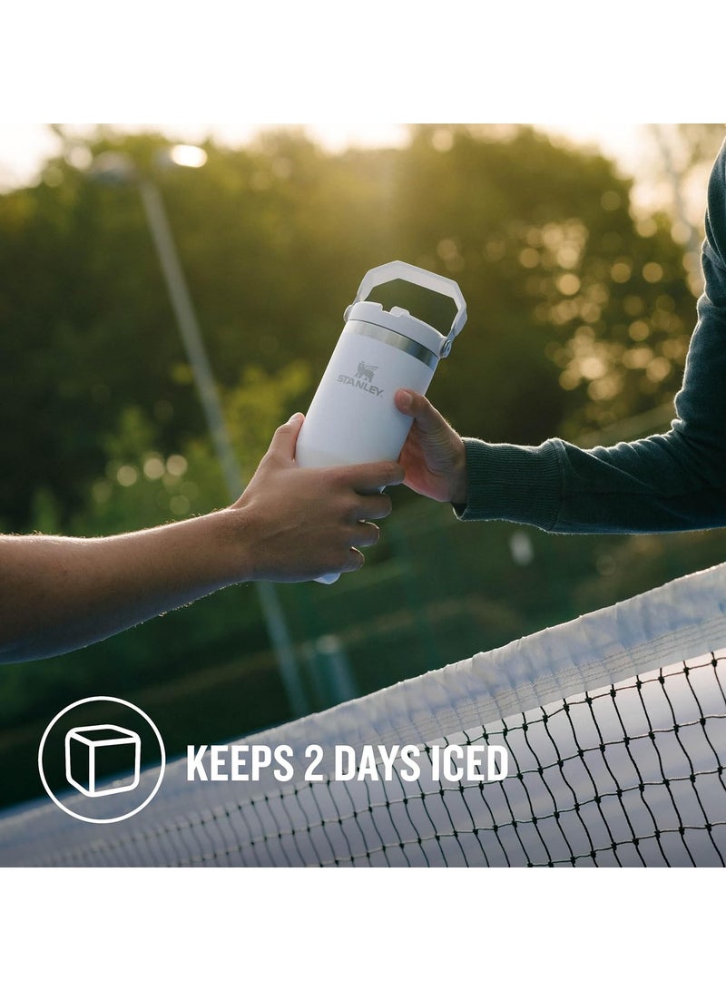 Stanley Stanley IceFlow Flip Straw Tumbler 30oz in Frost – Leakproof Stainless Steel Water Bottle with Folding Handle, 48-Hour Iced Drink Retention, and Dishwasher-Safe Parts – Designed for Daily Hydration, Workouts, and Outdoor Adventures - Image 2