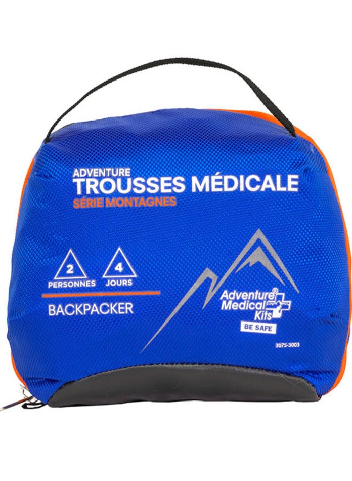 Adventure Medical Kits Mountain Series INTL Backpacker First Aid Kit – Wilderness First Aid Guide, Find-It-Fast Organized Design, Hospital-Quality Wound Care & Irrigation System, Trauma Pad & Medicati