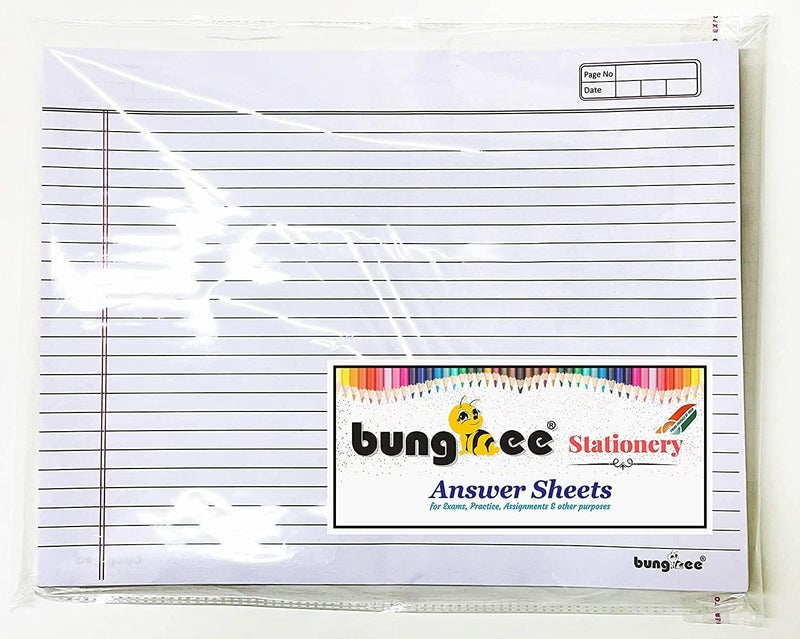 Bungbee Answer Sheets for Exam Practice CBSE ICSE DU - 1280 Ruled Pages / 640 Sheets / 320 Joint Without Fold - With Margin, With Hole for Tag - Image 5