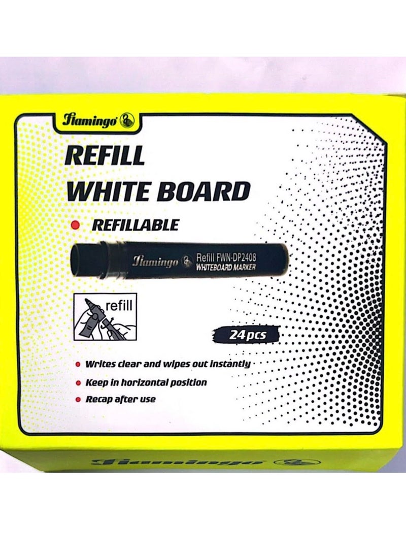 10 قطع من أقلام تحديد السبورة البيضاء مع صندوق أنبوبي قابل لإعادة الملء، لون أسود - Image 3