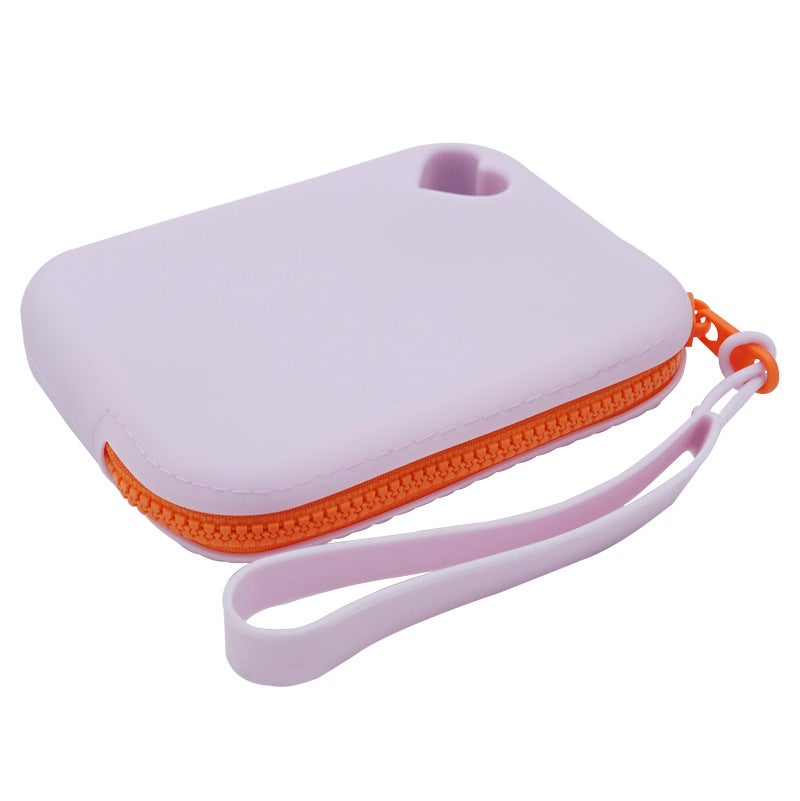 Multi-functional new silicone storage bag key waterproof and dustproof bag data aunt towel storage bag pet snack bag Light purple