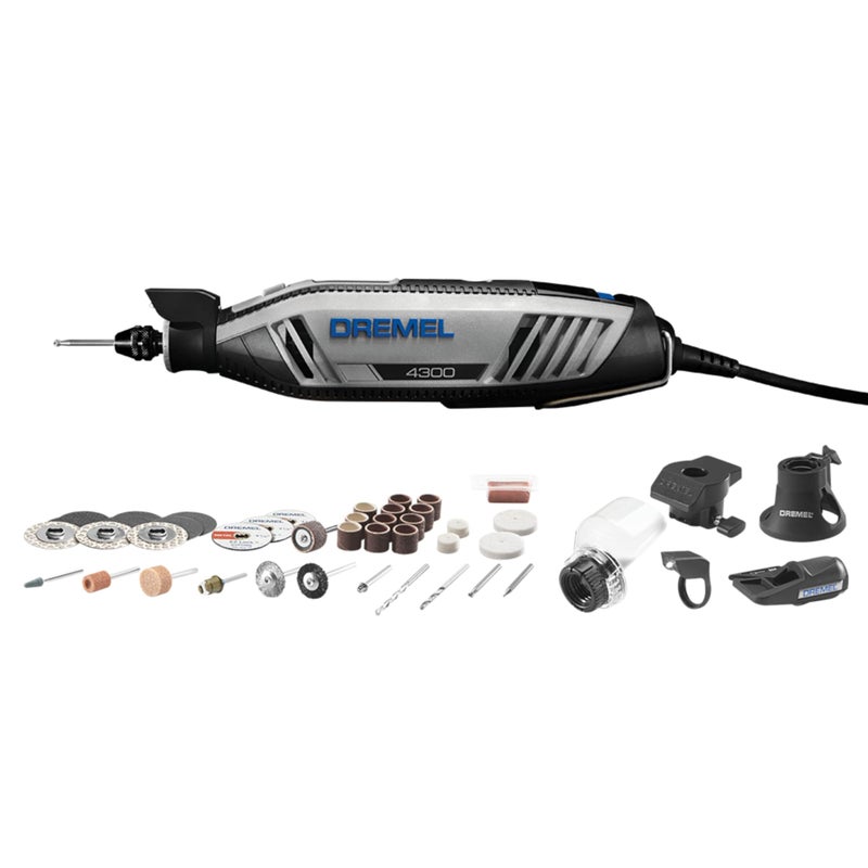 DREMEL مجموعة أدوات دوارة عالية الأداء Dremel 4300-5/40 مع ضوء LED - 5 ملحقات و 40 ملحقًا - مثالية للطحن والقطع ونحت الخشب والصنفرة والنقش - Image 1
