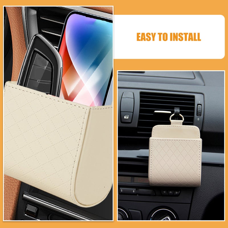 Outlet Storage Box: Car Seat Back Interior Vent Mobile Phone Storage Bag Box Car Conditioner Vent Mounted Pouch Pocket Holder Storage Organizer - Image 5