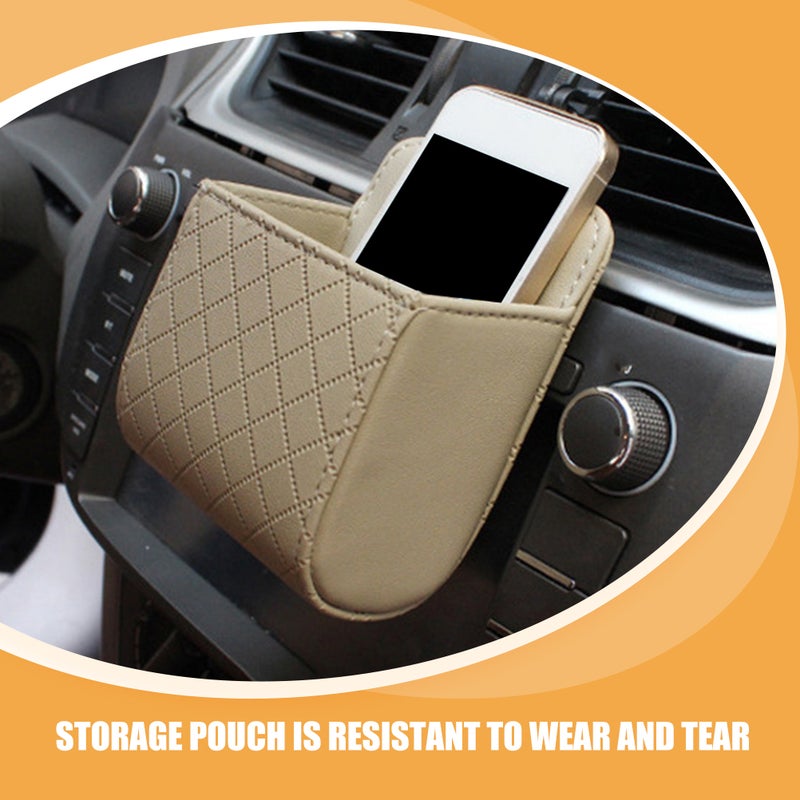 Outlet Storage Box: Car Seat Back Interior Vent Mobile Phone Storage Bag Box Car Conditioner Vent Mounted Pouch Pocket Holder Storage Organizer - Image 4