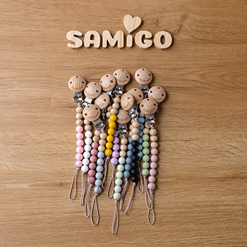 SAMiGO Pacifier Clips for Baby Boys Pacifier Holders Silicone Paci Binky Clips - 2 Pack - Image 5