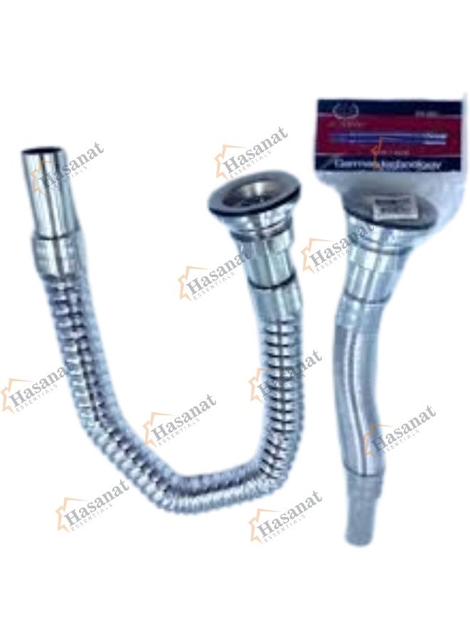 HASANAT ESSENTIALS مرشح تصريف عالمي مرن 1 1/4 بوصة إلى 32 مم كروم لمغسلة المطبخ ومغسلة الحمام - Image 3