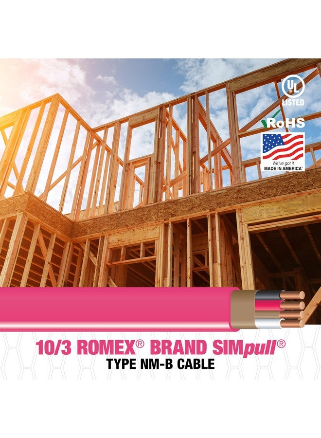 Southwire Romex SIMpull Residential Wire, 10 Gauge, 3 Conductor, 25Ft, NMW/G Wire, Pink, 63948521 - Image 5