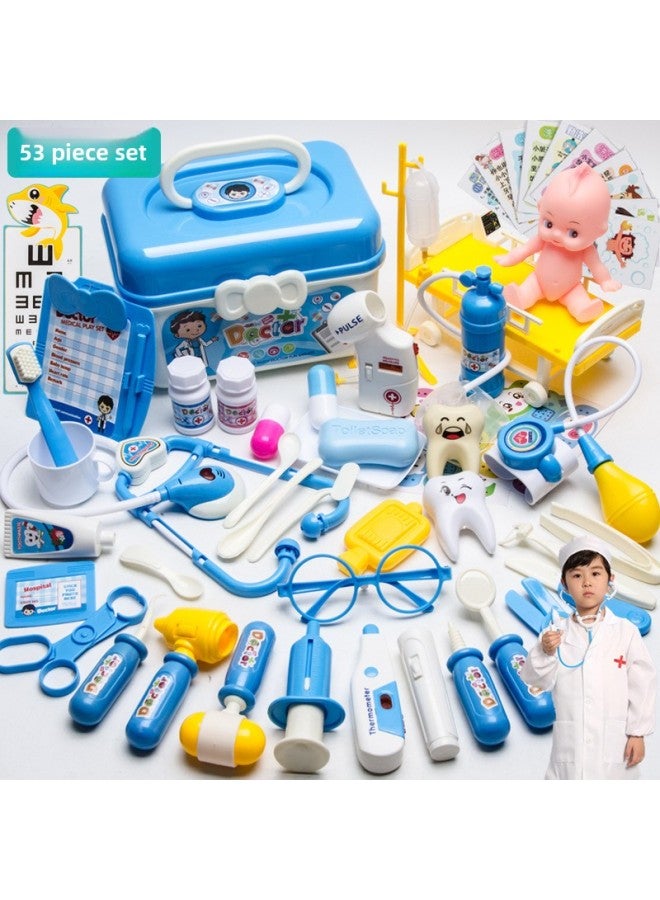 Children's Play Doctor Nurse Stethoscope Toy Set Simulation 3 To 6 Boys 7 Girls 8 Years Old Baby Puzzle-Specifications:Storage Box/bed Red 34-piece Set 【including 1 Charged】】 - Image 3