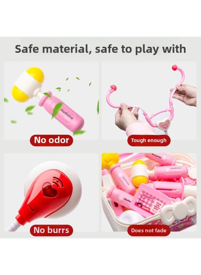 Children's Play Doctor Nurse Stethoscope Toy Set Simulation 3 To 6 Boys 7 Girls 8 Years Old Baby Puzzle-Specifications:Storage Box/bed Red 34-piece Set 【including 1 Charged】】 - Image 5