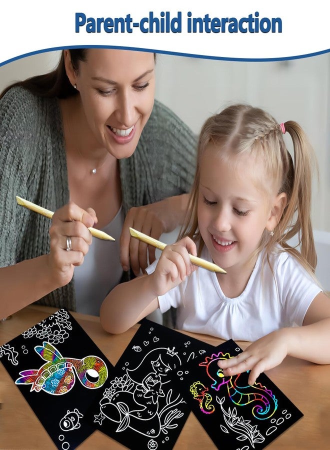 BAOXUE Scratch Art for Kids, Rainbow Scratch Paper Art Set, Scratch Coloring Book,Arts and Crafts for Kids Ages 4-8 Girls Boys,Christmas Crafts,Stocking Stuffers for Kids - Image 5