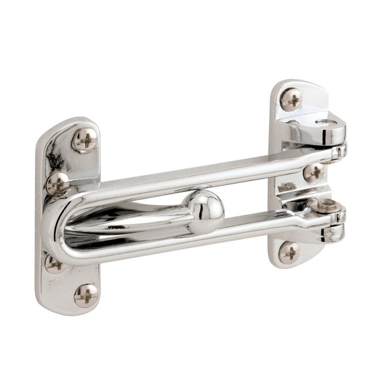 Defender Security Prime-Line U 9900 Diecast Security Swing Bar Lock for Hinged Swing-In Doors, 3-7/8 Inch Bar Length by 2-1/2 Inch Height, Chrome, Set of 1 - Image 3