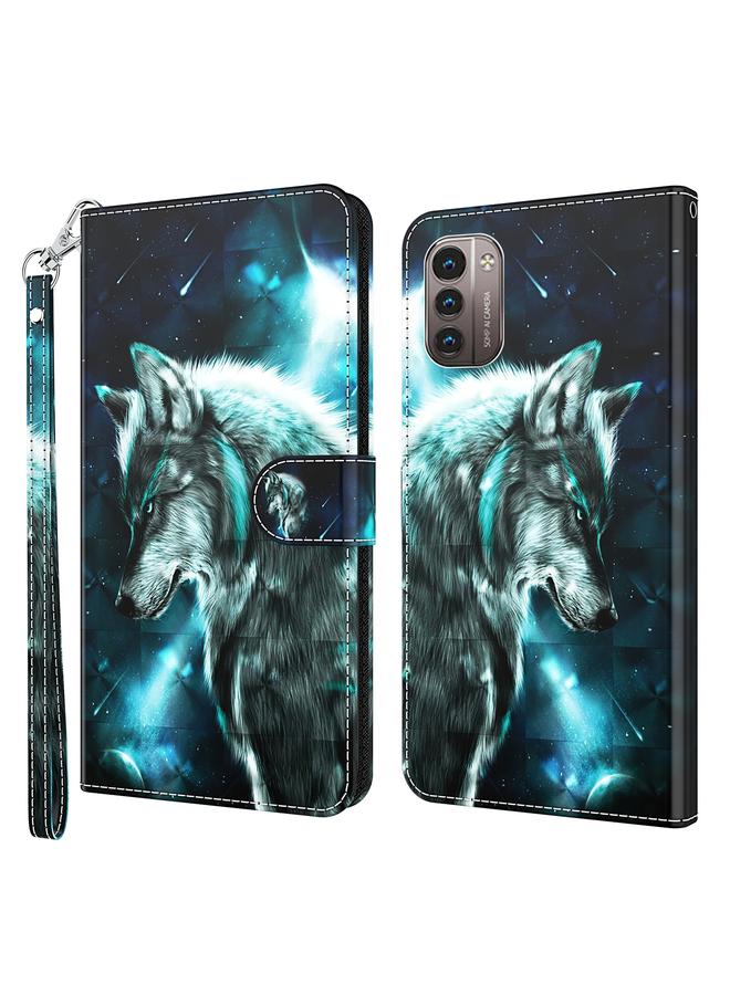 The Bros Case For Nokia G11 / G21 3D Painting Pattern TPU + PU Leather Phone Case