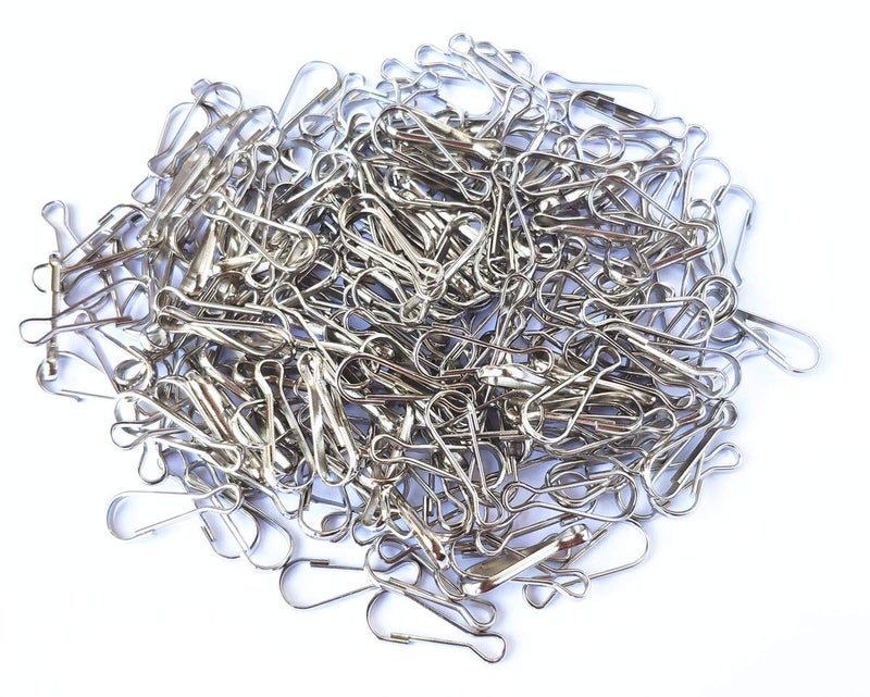 i-CHONY 250 Pcs 23 x 8 mm Metal Spring Lanyard Hook for Jewelry Ring Craft and ID Card Key Chain Clip Parts 